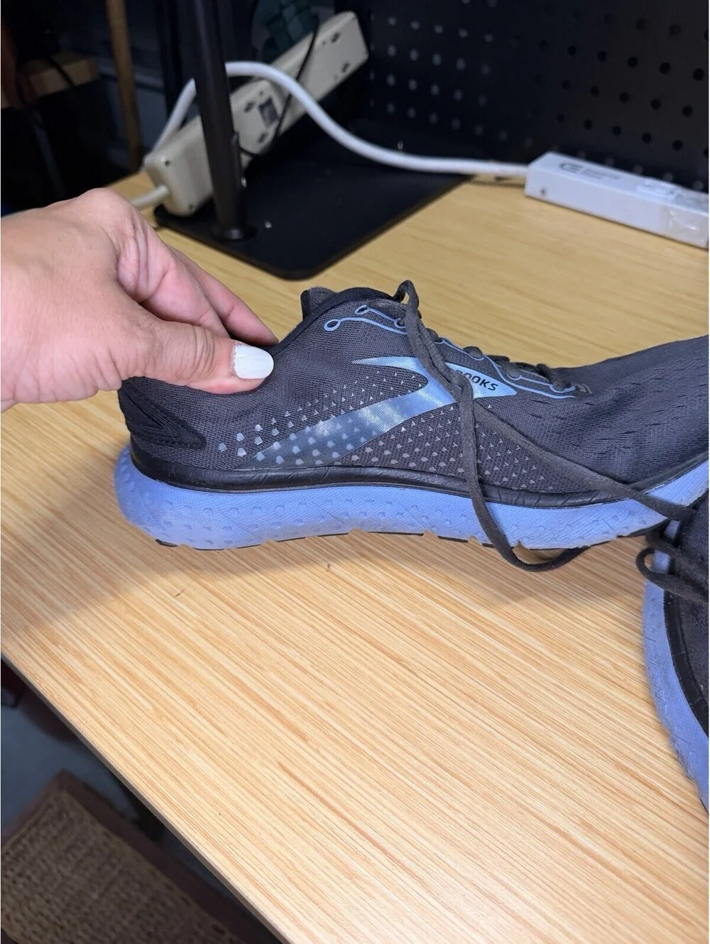Brooks 'Glycerin 18' Womens Running Shoes Sneakers Women US 9.5 Grey Black Blue